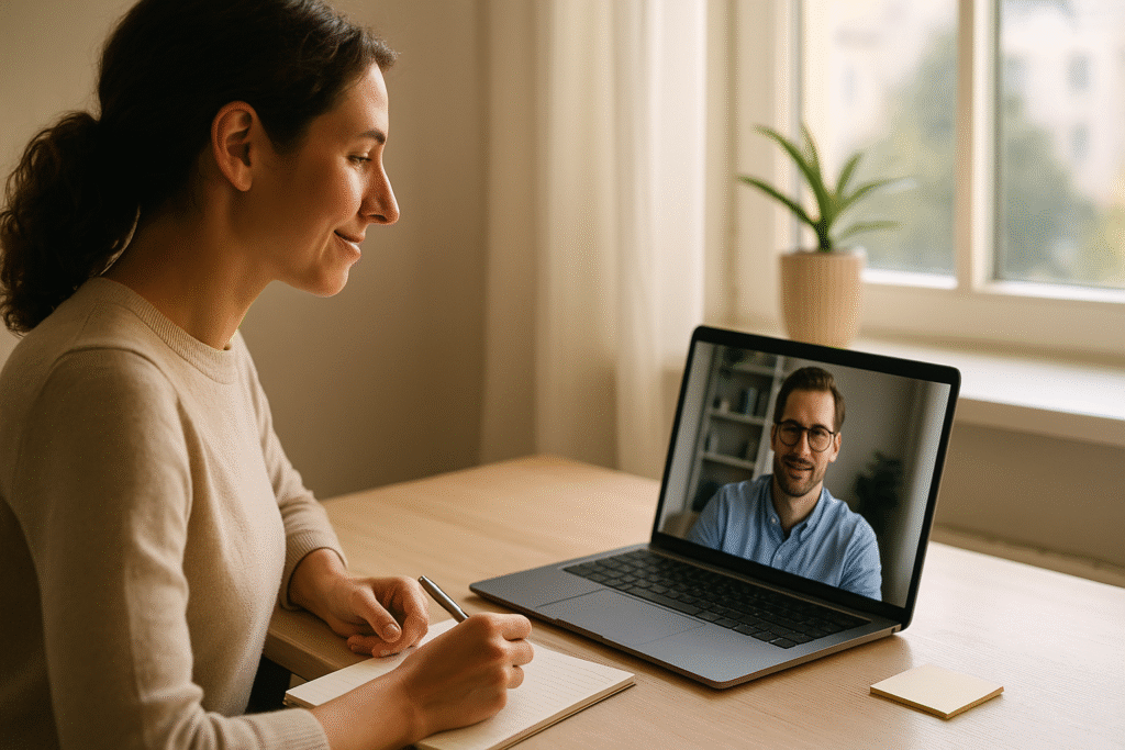 Job candidate preparing to negotiate during interview.